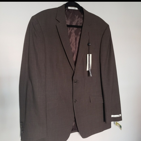 NWT brown pinstripe 2 button blazer 44r